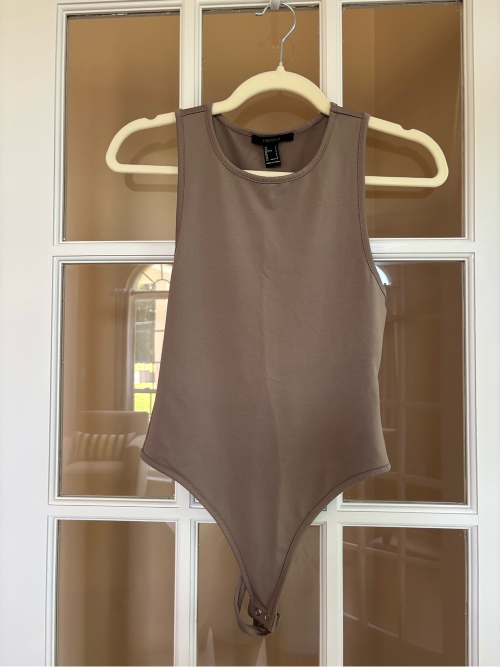 Forever 21 Sleeveless Bodysuit in Taupe